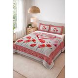 Parlak Kadife Kumaş Kapitoneli Çift Kişilik Yatak Örtüsü Seti (3 Parça) Cky0084 Renkli 240 X 260