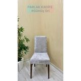 Parlak Kadife Kumaş Standart Işıltılı Lüks Sandalye Koruyucu Örtüsü - Gümüş Gri - Iki Adet - 40 x 40 cm - Gümüş - Gri