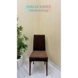 Parlak Kadife Kumaş Standart Işıltılı Lüks Sandalye Koruyucu Örtüsü - Kahverengi - Bir Adet - 40 x 40 cm