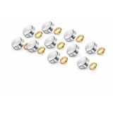 Parlak Krom Metal Vida Kapağı Kapatıcı, 15 mm, Paslanmaz Çelik ve Pirinç Halka, Dekoratif Vida Gizleme Tapası, 10 Adet