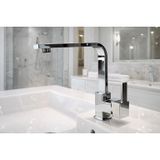 Parlak Krom Renk Lüx Köşeli Mix Aç Kapa Pirinç Gövde Banyo Lavabo Bataryası