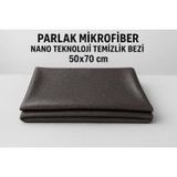 Parlak Mikrofiber Nano Teknoloji Temizlik Bezi 50x70 cm Gri