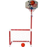 Parlak Oyuncak 2in1 Portatif Futbol Kalesi ve Pota Seti - Sarı - Kırmızı