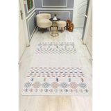 Parlak Parlak Kadife Kumaş Dijital Baskı Etnik Desenli Dot Kaymaz Tabanlı Halı Kumaş Dijital Baskı Dot Kaymaz Tabanlı Mutfak Halısı H0022 Renkli 80 X 150