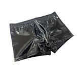 Parlak Rugan Deri Görünümlü Erkek Boxer, Fermuarlı Ön Detaylı, Siyah (Siyah, 2XL)