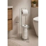 Parlak Silver Ayaklı Metal Tuvalet Kağıtlığı, Yedek Rulo Standı Ve Banyo Düzenleyici