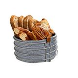 Parlak Silver Yuvarlak Ekmek Sepeti Ekmeklik Sunum Sepeti Makrome Çok Amaçlı Paslanmaz Metal Gümüş
