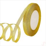 Parlak Simli Organze Kurdele, 1 cm x 23 mt - Altın
