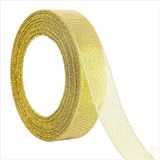 Parlak Simli Organze Kurdele, 2,5 cm x 23 mt - Altın