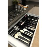 Parlak Siyah (Piano Black) 19'lu Set Modüler Çekmece Içi Kaşıklık Organizer Düzenleyici