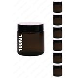 parlakcam 100ml amber krem kavanozu cam krem kutusu siyah renkli koruma kapaklı 100cc cam kavanoz (6 adet)