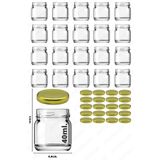 parlakcam 20 Adet Mini-küçük Cam Kavanoz Numune, Mama, Düğün Ve Kına Şekerleme Kavanozu 40ml.