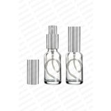 parlakcam 20ml Gümüş Renkli Full Metal Lüx Sprey Şişe, Parfüm Kolonya vb İçin Sızdırmaz Şeffaf Cam Şişe 1 Adet
