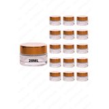 parlakcam 20ml şeffaf renk krem kavanozu cam krem kutusu parlak gold renk kapaklı 20cc cam kavanoz 15 adet