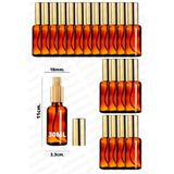parlakcam 30ml Altın Renkli Full Metal Lüx Sprey Şişe, Parfüm Kolonya vb İçin Sızdırmaz Amber Cam Şişe 20 Adet