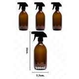 parlakcam 500ml Amber Kahverengi Cam Sprey Şişe Sıvı Spreyi Glass Spray 3 Adet