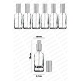 parlakcam 50ml Gümüş Renkli Full Metal Lüx Sprey Şişe, Parfüm Kolonya vb İçin Sızdırmaz Şeffaf Cam Şişe 6 Adet