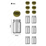 parlakcam 6 Adet 105 Cc Mini Küçük Cam Kavanoz Gold Kapaklı