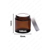 parlakcam Amber 100ml Boş Kavanoz, Krem Ve Mum Için Uygun Cam Beyaz Kapaklı Kavanoz