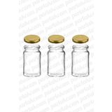 parlakcam Detoks Şişesi 100 ml Metal Kapaklı Hediyelik Cam Shot Şişesi 100cc Mum Kavanozu Süs Cam Şişe 3 Adet
