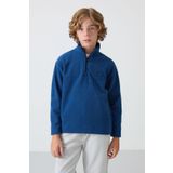 Parlament Kalın Yumuşak Dokulu Standart Fit Nakışlı Polar Erkek Çocuk Sweatshirt - 11221