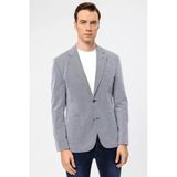 Parlament Mavi Slim Fit Armürlü Mono Yaka 6 Drop Ceket