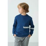 Parlament Pamuklu Kalın İçi Tüylü Yumuşak Dokulu Standart Fit Baskılı Erkek Çocuk Sweatshirt - 11238