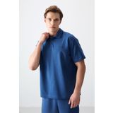 Parlament Pamuklu Kalın Yumuşak Dokulu Polo Yaka Oversize Fit Basic Erkek T- Shirt - 88382