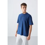 Parlament Pamuklu Kalın Yüzeyi Dokulu Oversize Fit Basic Erkek T-Shirt - 88337