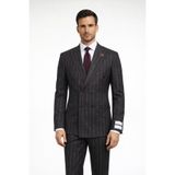 PARLAMENTER Fabio Cassel Kurvaze Takım Elbise Erkek Premium Slim Fit Çizgili