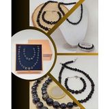 Parlayan Yıldızlar Serisi Golden Obsidyen Taşı Kolye & Bileklik Seti