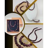 Parlayan Yıldızlar Serisi Lal (Granat-Garnet) Taşı Kolye & Bileklik Seti