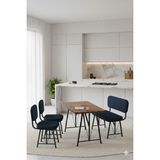 Parlazonhome Elfin 70X110 Atlantik Sabit, 2 Sandalye 1 Bench, Masa Sandalye Takımı, Mutfak Masası Takımı - Lacivert