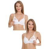 Parlingerie 2Lİ MODAL KAPLI EMZİRME SÜTYENİ BEYAZ BEYAZ 90