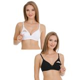 Parlingerie 2Lİ MODAL KAPLI EMZİRME SÜTYENİ SİYAH-BEYAZ SİYAH-BEYAZ 100