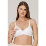 Parlingerie Emzirme Sütyeni Kapsız Beyaz Pamuklu Kumaş Özellikleriyle Rahat Tasarım - 90B