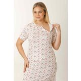 Parlingerie HAMİLE EMZİRME GECELİĞİ KISA KOLLU ÇİÇEKLİ EKRU M ÇİÇEKLİ EKRU