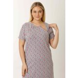 Parlingerie HAMİLE EMZİRME GECELİĞİ KISA KOLLU KALPLİ GRİ L KALPLİ GRİ