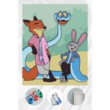 Parloran Sayılarla Boyama 40x50 cm Çocuk Tuval Seti - Boyaları Ve Fırçaları Dahil - Zootropoliş