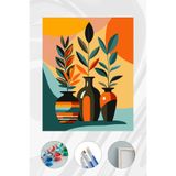 Parloran Sayılarla Boyama 40x50 cm Tuval Seti - Boyaları Ve Fırçaları Dahil - 3 Adet Vazo