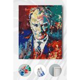 Parloran Sayılarla Boyama 40x50 cm Tuval Seti - Boyaları Ve Fırçaları Dahil - Atatürk