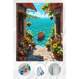 Parloran Sayılarla Boyama 40x50 cm Tuval Seti - Boyaları Ve Fırçaları Dahil - Sahil Yolu