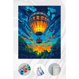 Parloran Sayılarla Boyama 40x50 cm Tuval Seti - Boyaları Ve Fırçaları Dahil - Uçan Balon