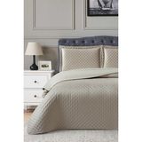 Parma Çift Kişilik Lüks Kadife 240X260 cm Yatak Örtüsü Bej - 240 x 260 cm