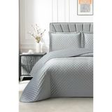 Parma Çift Kişilik Lüks Kadife 240X260 Cm Yatak Örtüsü Gri