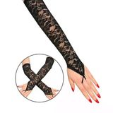 Parmak Askılı Zarif Gece Şıklığı Dantel Eldiven 40 Cm P149411s2563