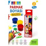 Parmak Boya 3 Renk 1 Adet Südor 25 Ml 3 Lü Parmak Boyası Resim Dersi Su Bazlı Resim Okul Öncesi Kreş Anasınıfı