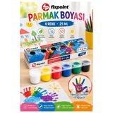 Parmak Boya 6 Renk 1 Adet Fix Point 25 Ml 6 Lı Parmak Boyası Resim Dersi Su Bazlı Resim Okul Öncesi Kreş Anasınıfı