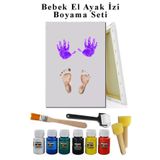 Parmak Boyasi Bebek El Ayak Izi Tuval 25X35 Cm Boyama Seti (Yikanabilir)