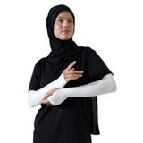 Parmak Geçmeli Kadın Penye Tesettür Kolluk - Krem